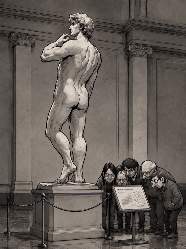 You came here to see the exhibits. Not the tiny labels.